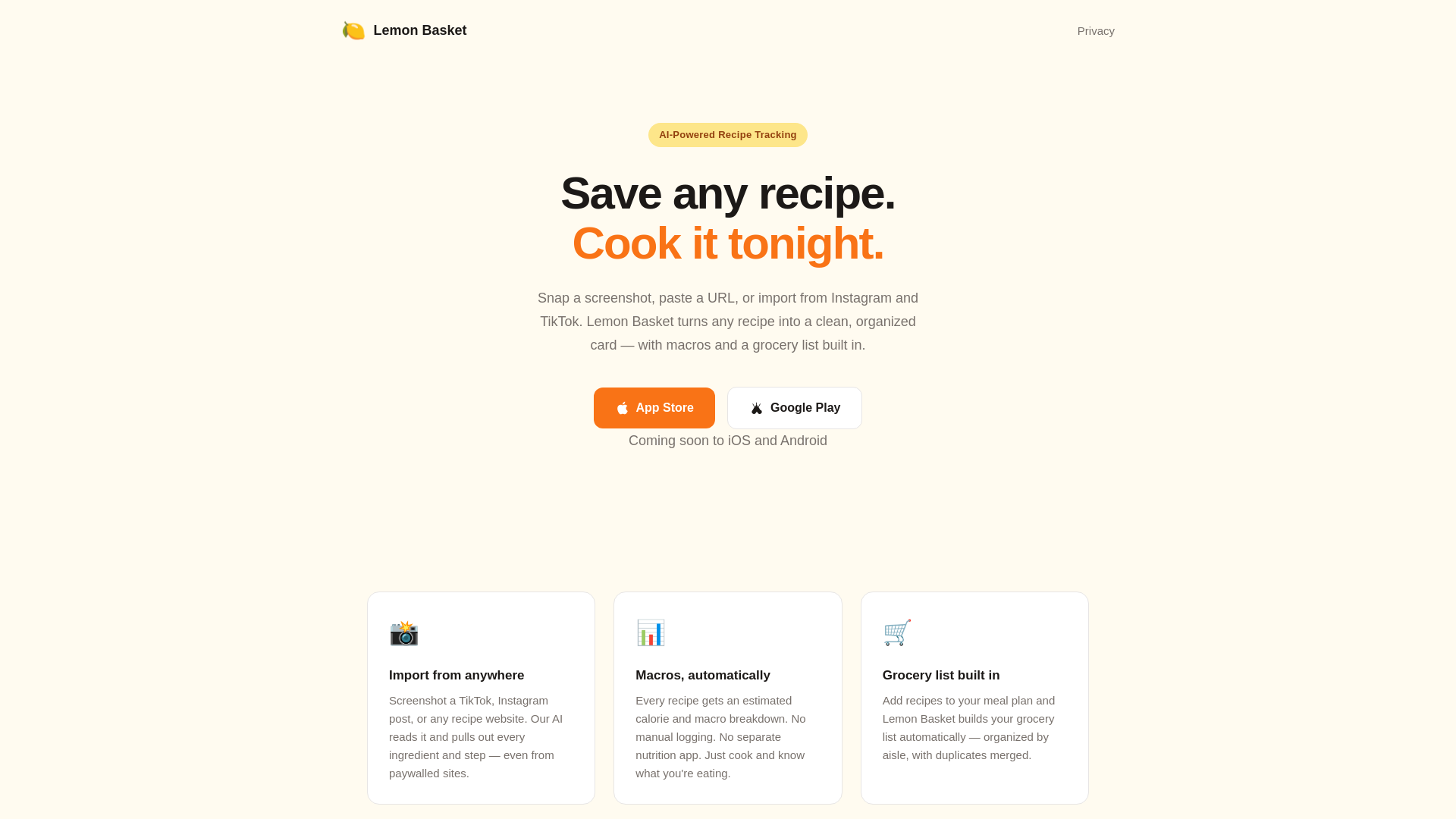 website screenshot of https://lemonbasket.app/