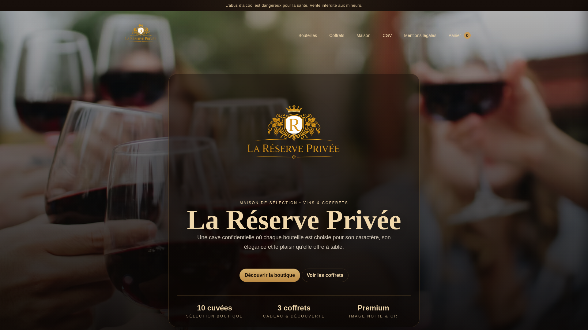 website screenshot of https://lareserveprivee.com/