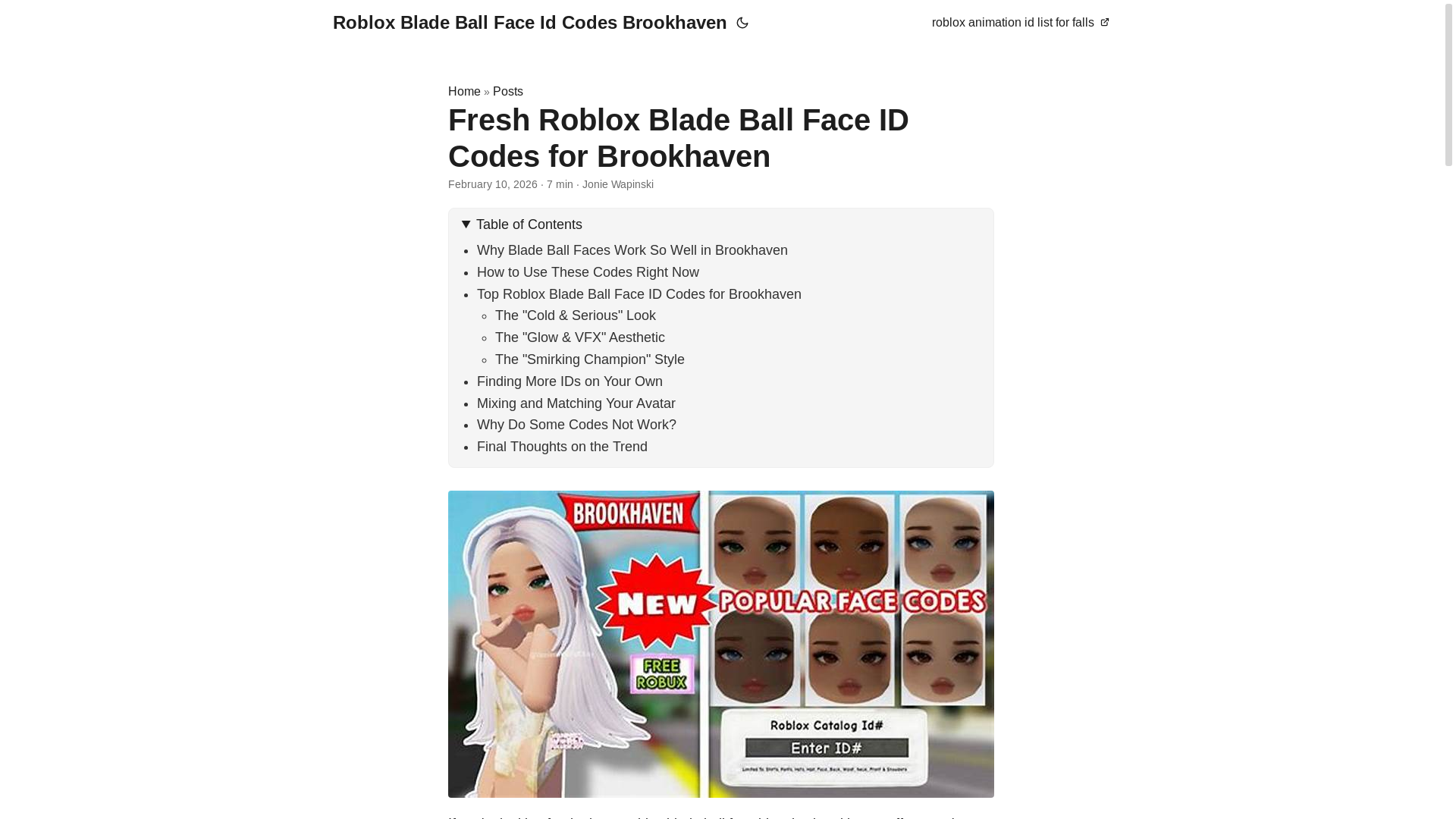 website screenshot of https://roblox-blade-ball-face-id-codes-brookhaven.pages.dev/