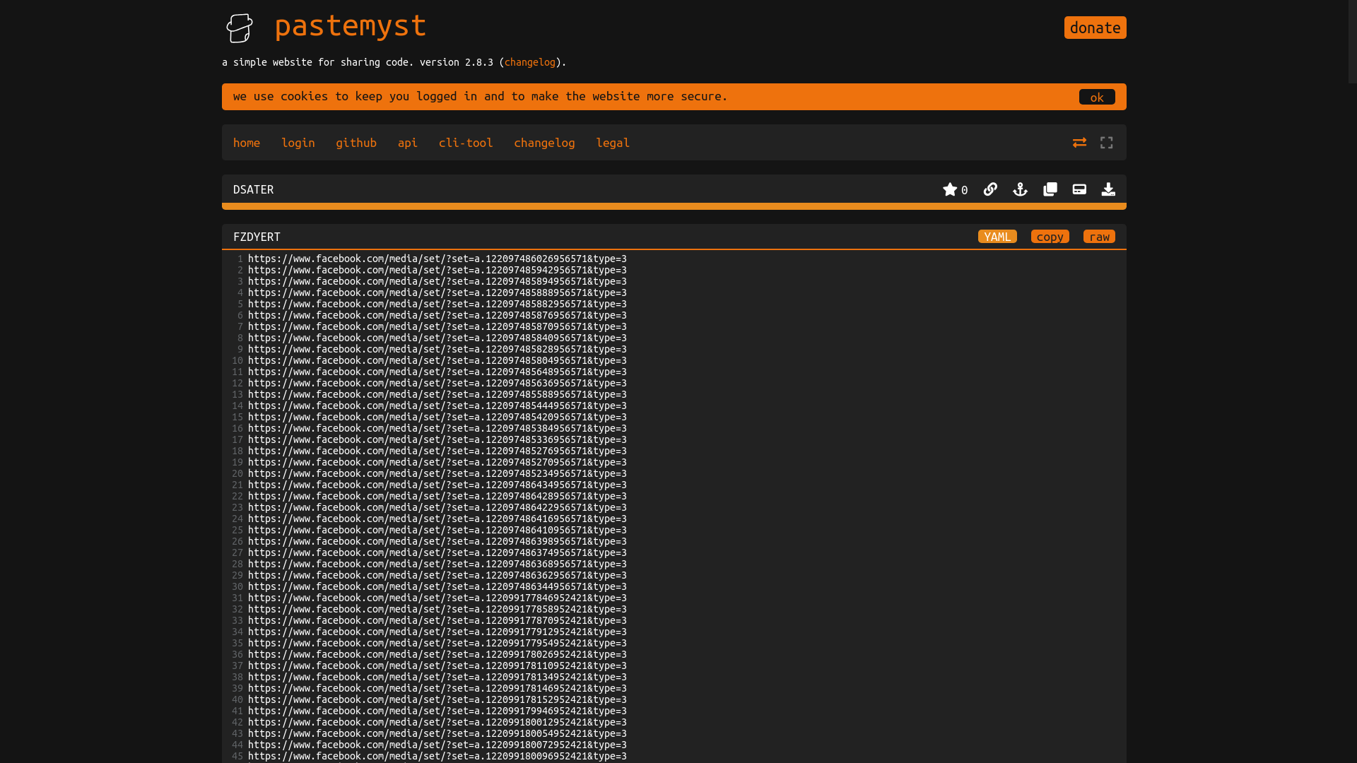 website screenshot of https://paste.myst.rs/v7y07vhe