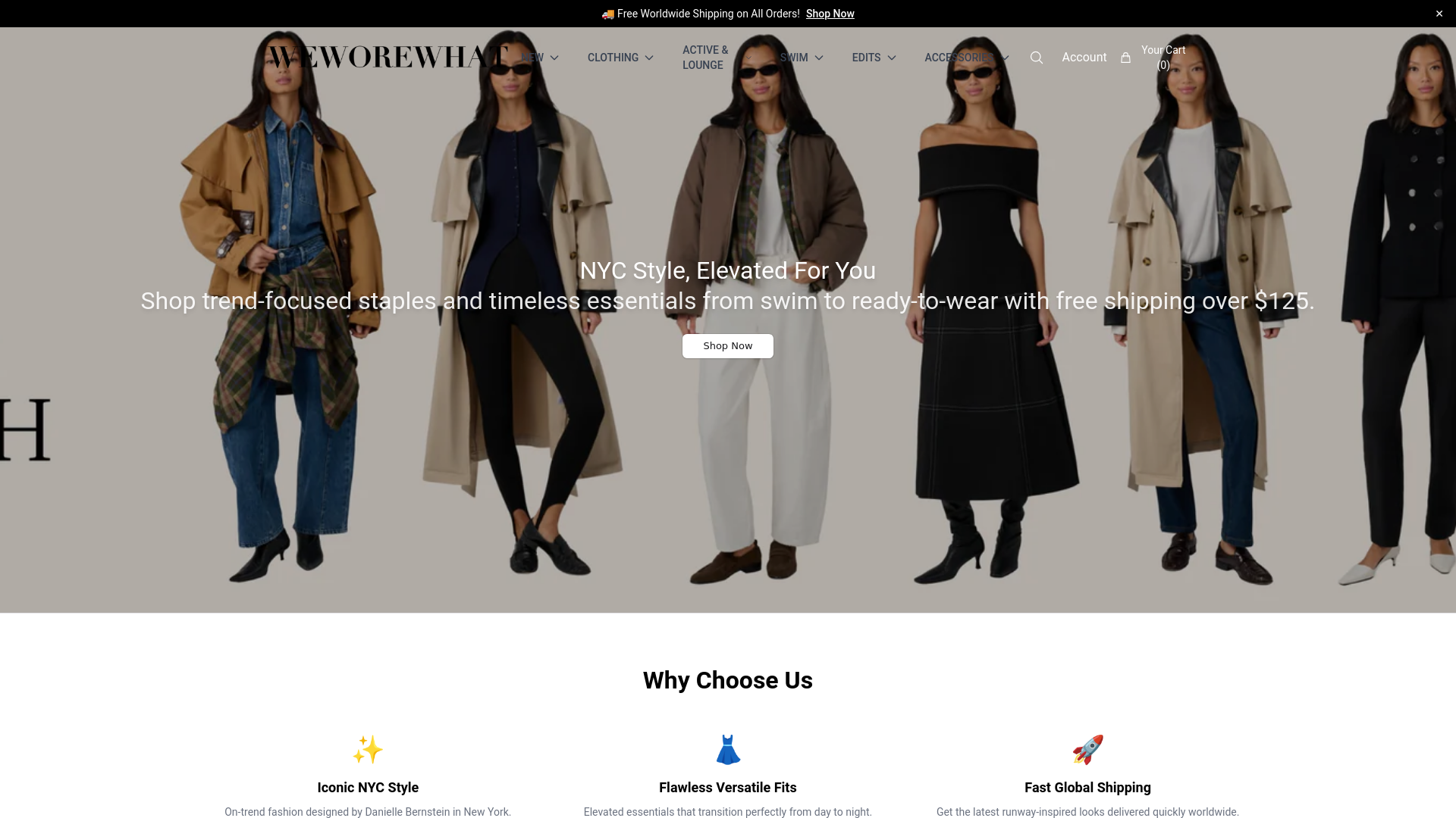 website screenshot of https://weworewhatcollection.shop/