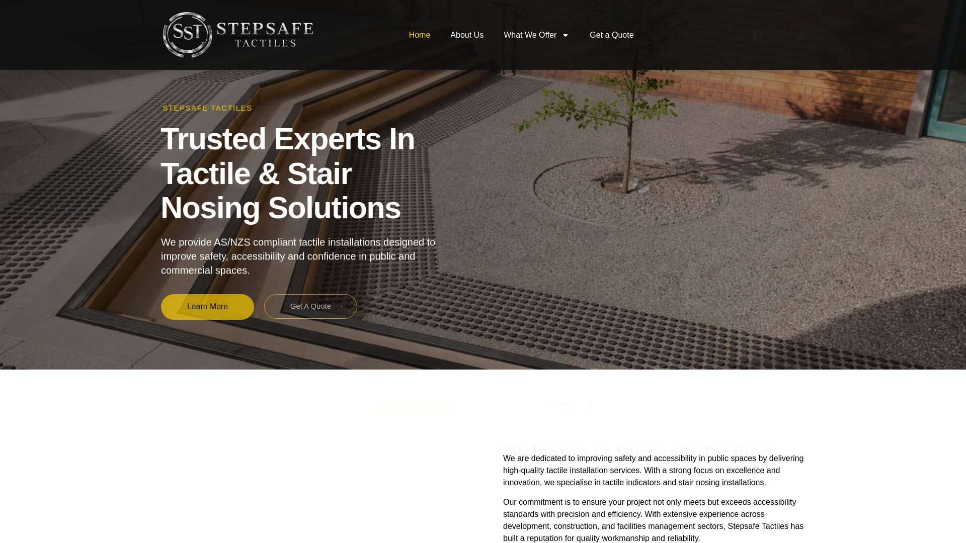 website screenshot of https://stepsafetactiles.com.au/