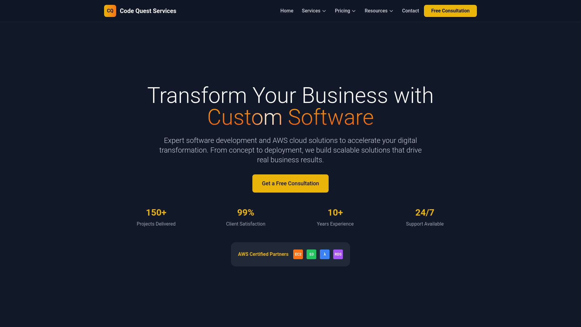 website screenshot of https://codequestservices-github-io.pages.dev/
