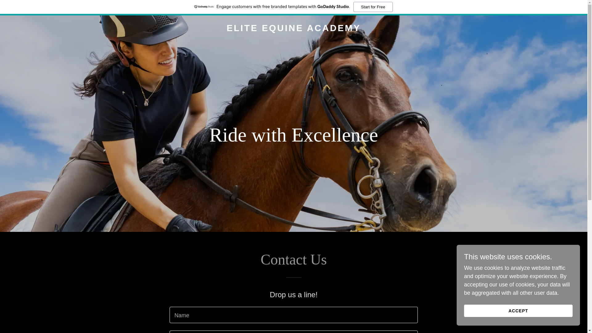 website screenshot of https://eliteequineacademy.ca/