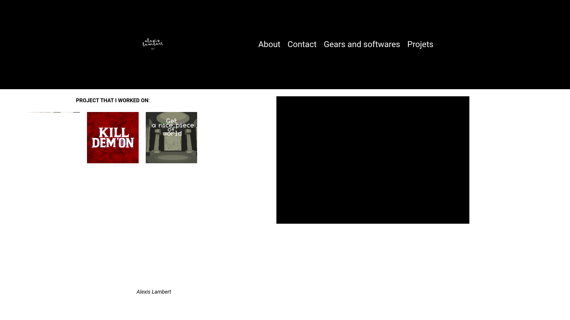 website screenshot of https://alexislambert.fr
