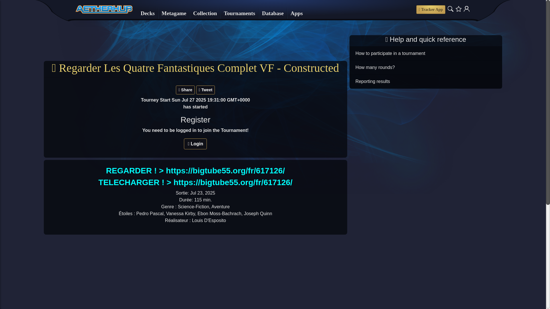 website screenshot of https://aetherhub.com/Tourney/RoundTourney/65723