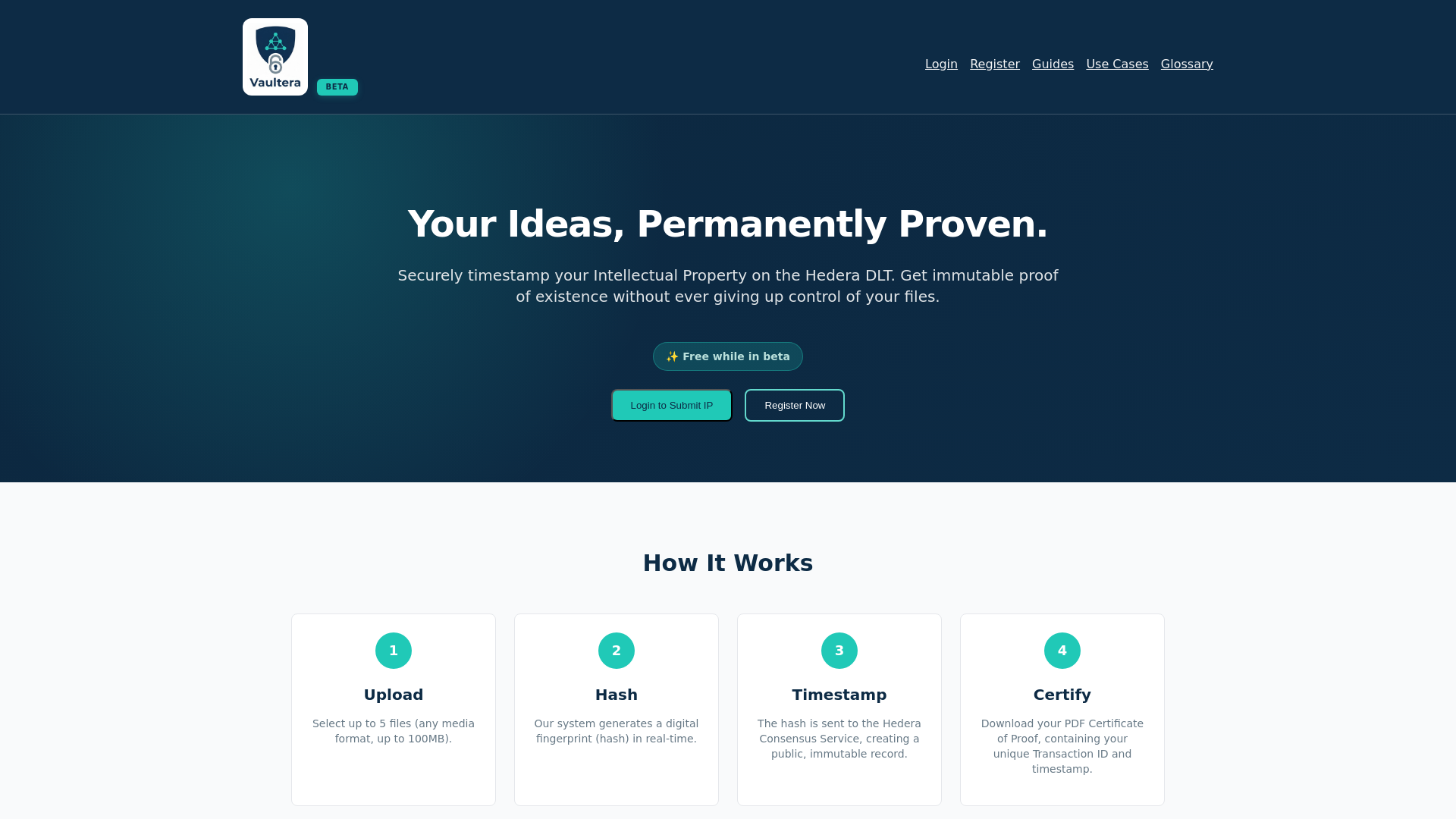 website screenshot of https://vaultaranet.com/