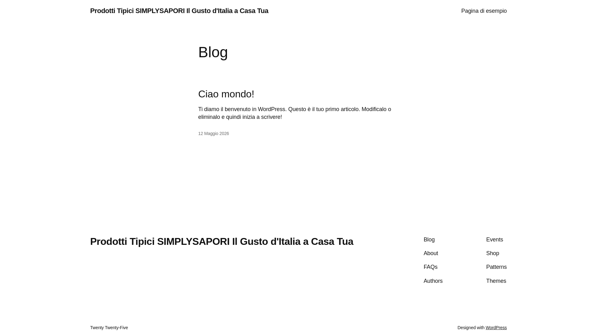website screenshot of https://simplysapori.com/