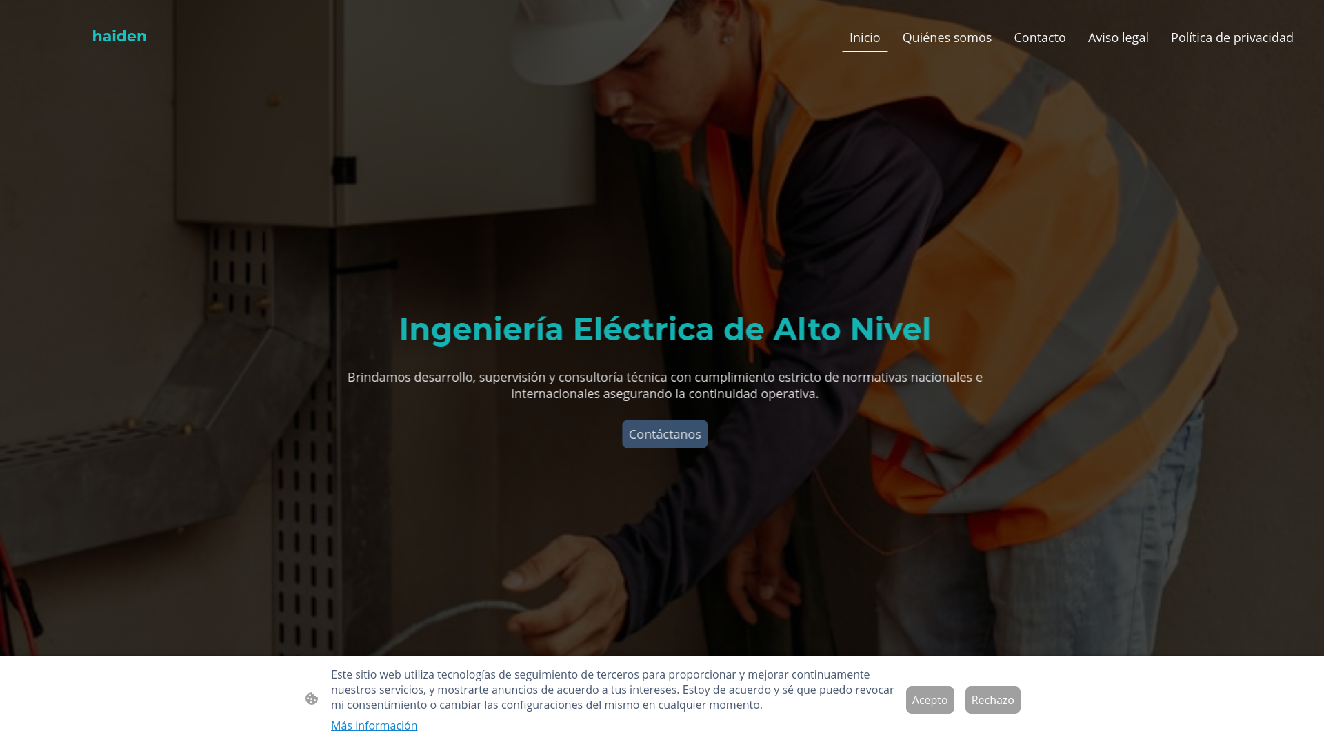 website screenshot of https://haiden.com.mx/
