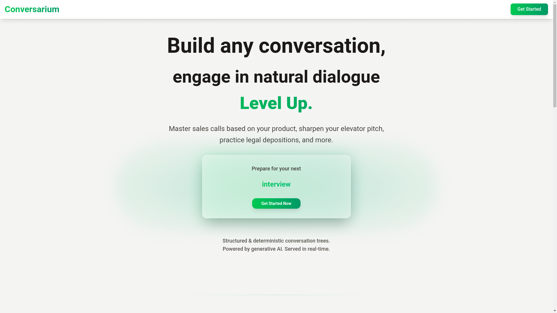 website screenshot of https://conversarium-frontend.pages.dev/
