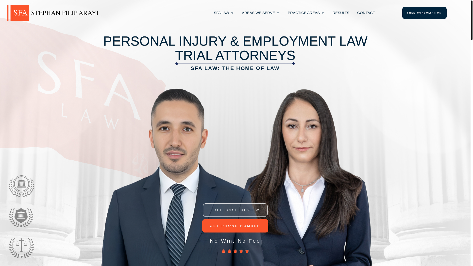 website screenshot of https://sfalaw.app/