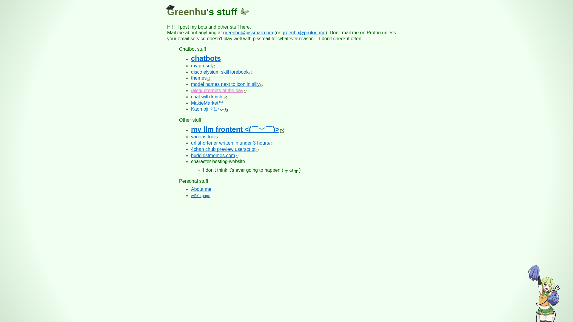 website screenshot of https://greenhu-neocities.pages.dev/