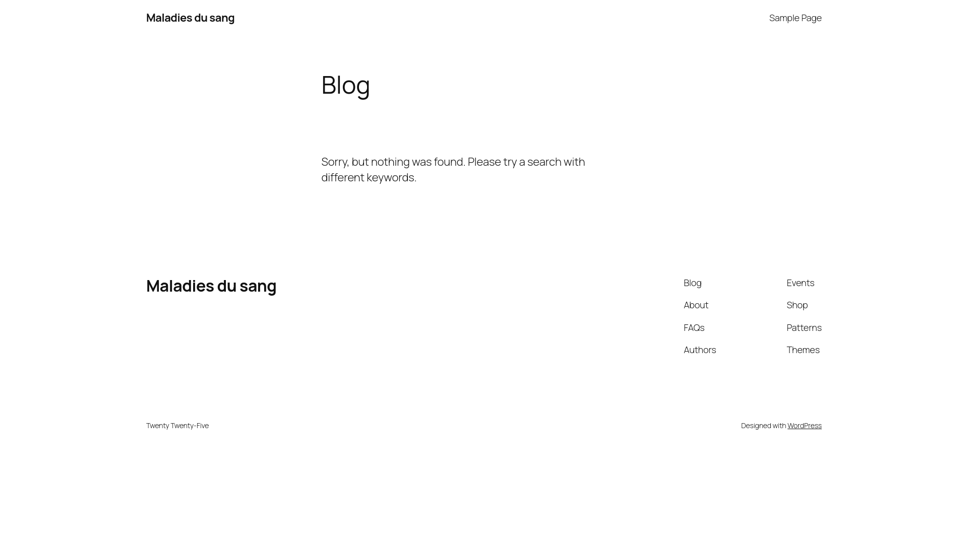website screenshot of https://maladiesdusang.info/