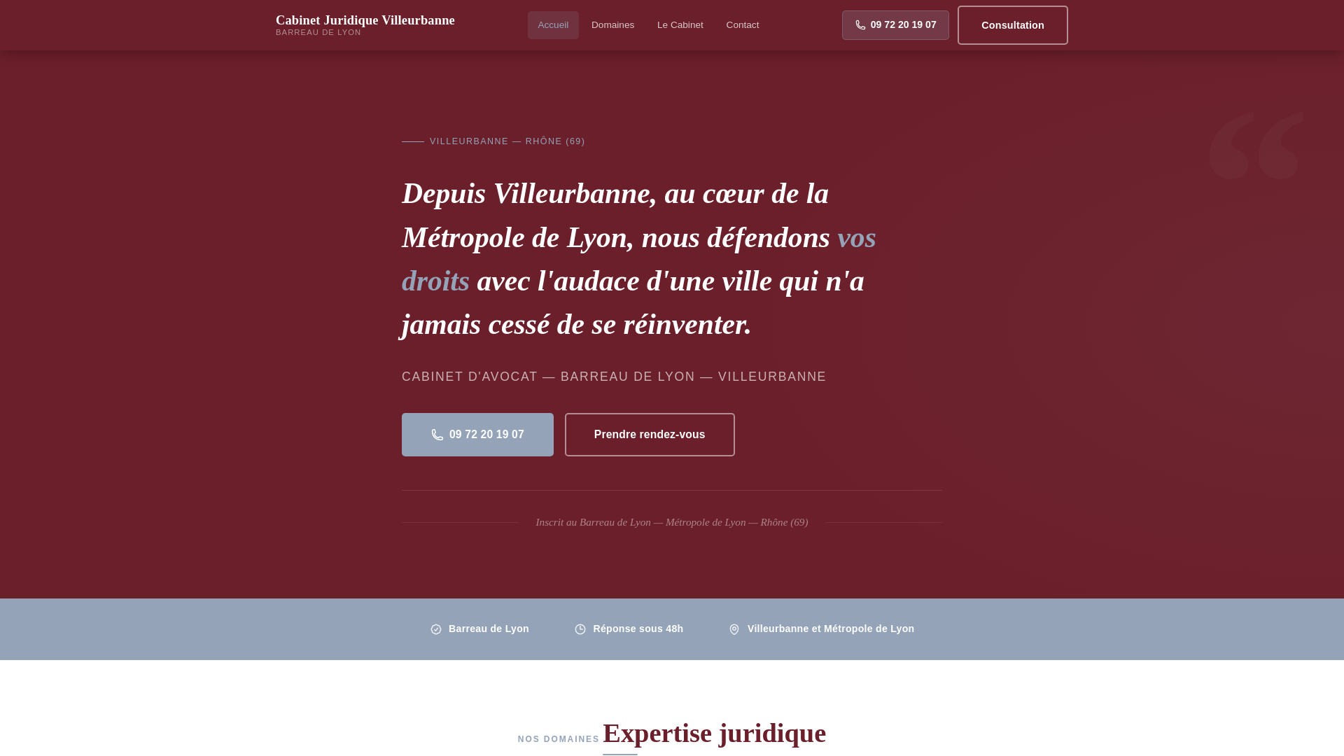 website screenshot of https://avocat-villeurbanne.fr/