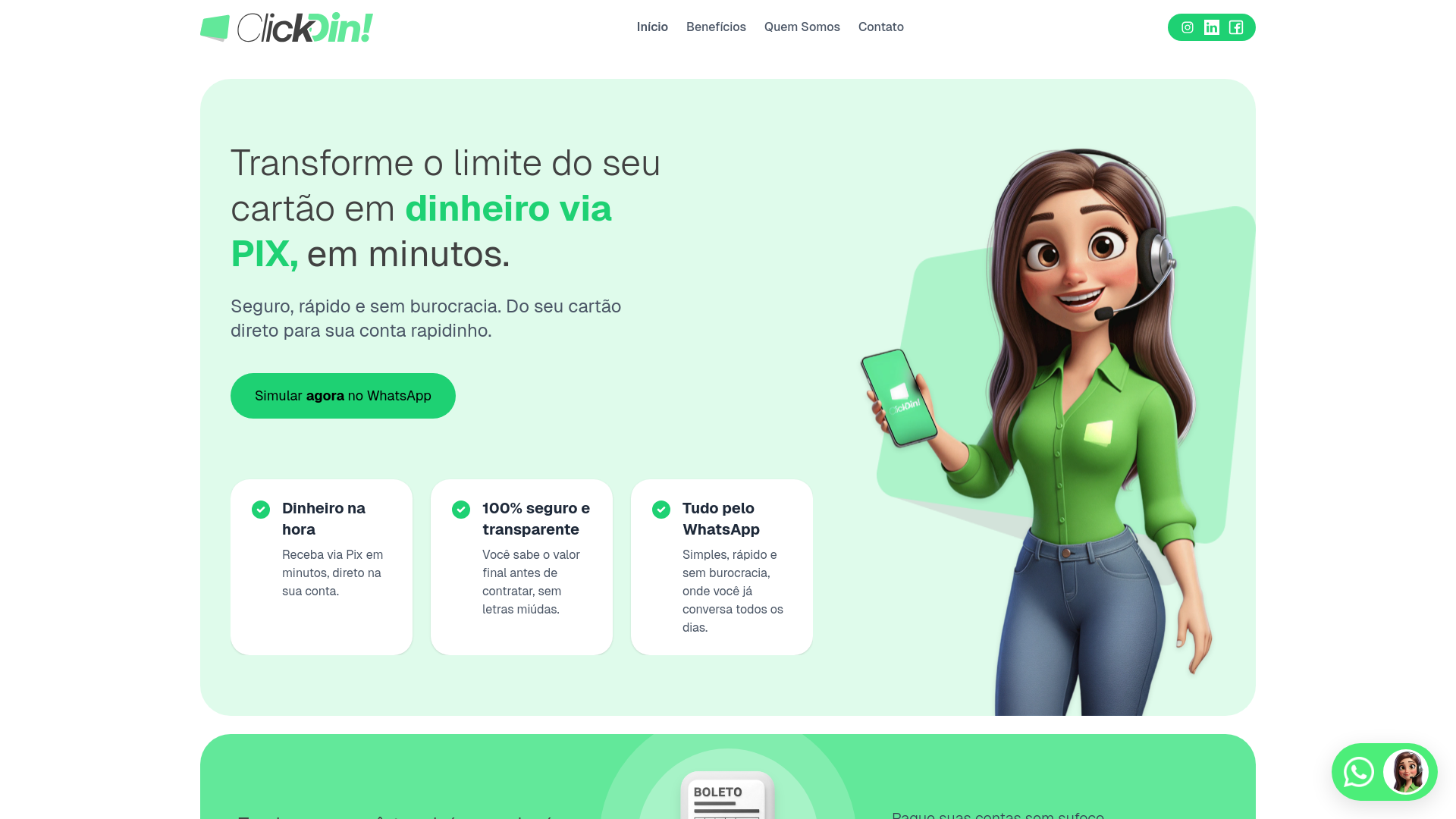 website screenshot of https://clickdin.pages.dev/