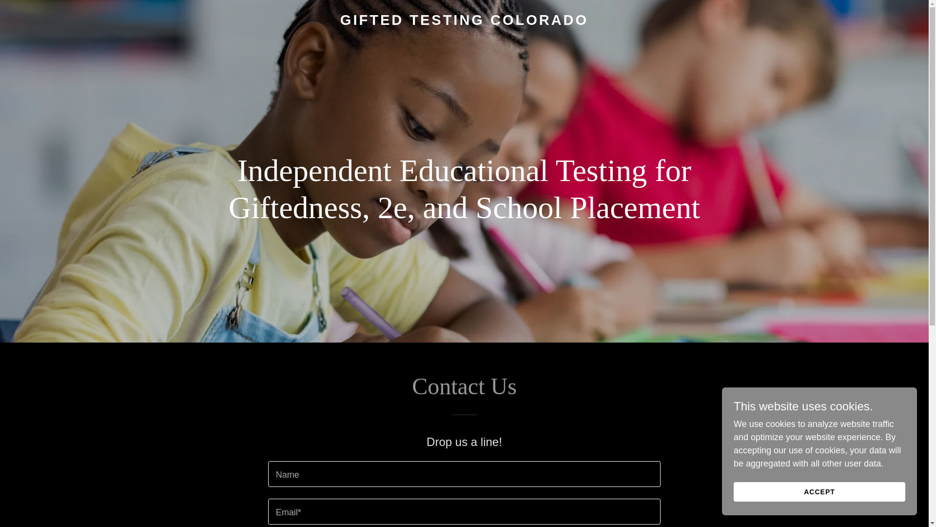 website screenshot of https://giftedtestingcolorado.com/
