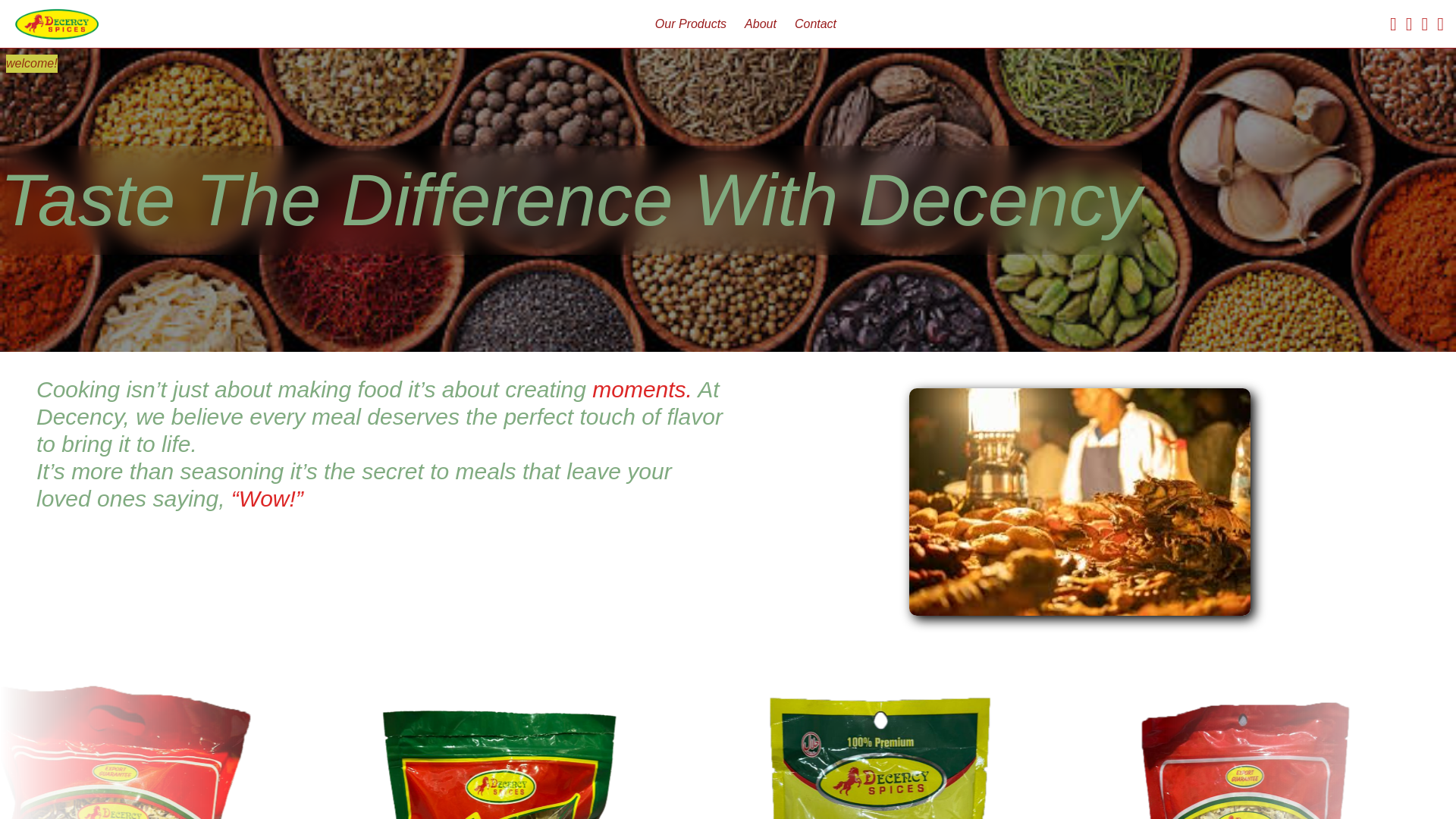 website screenshot of https://decencyspices.com/