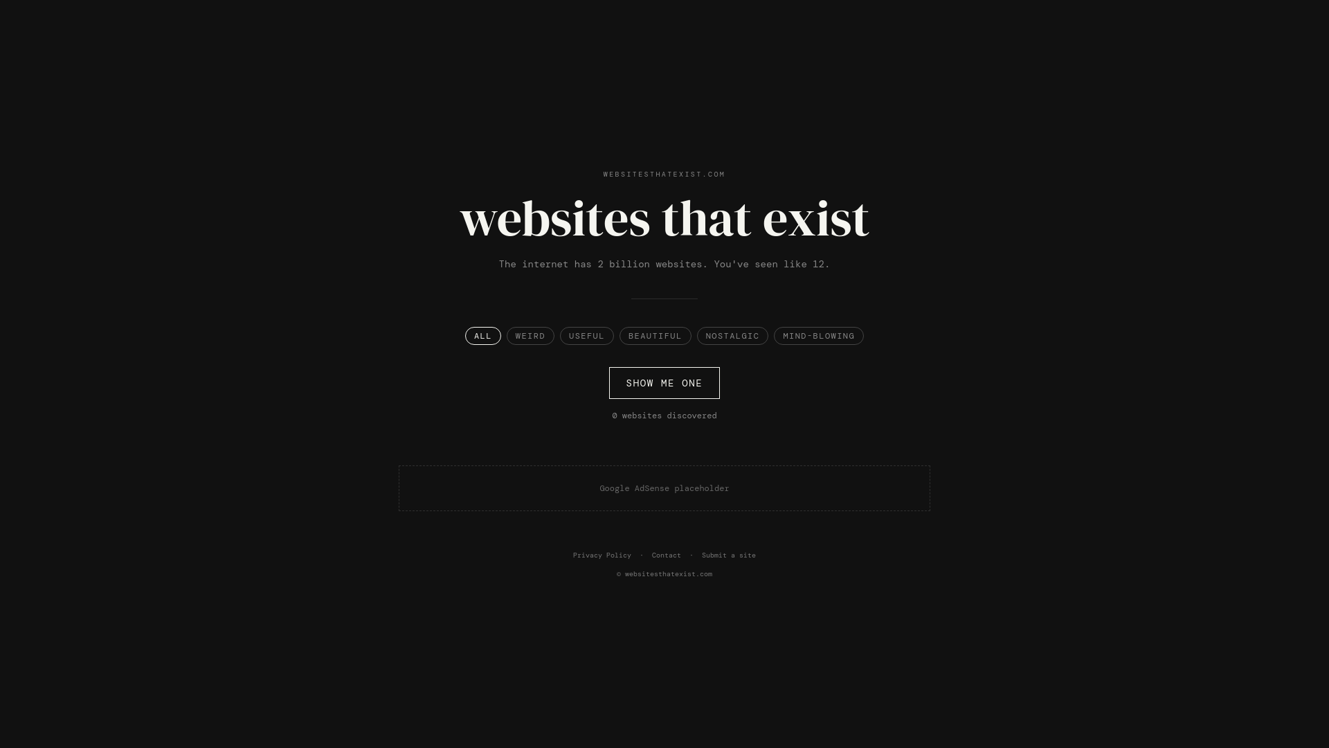 website screenshot of https://websitesthatexist.com/