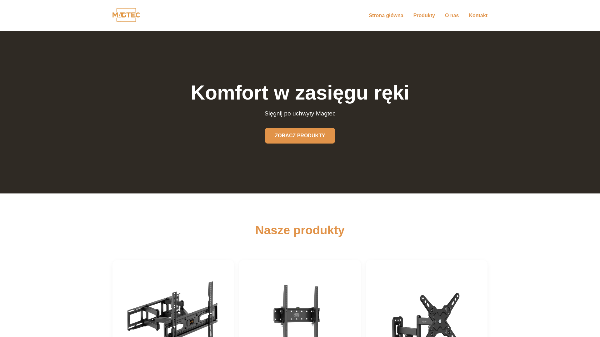 website screenshot of https://magtec.com.pl