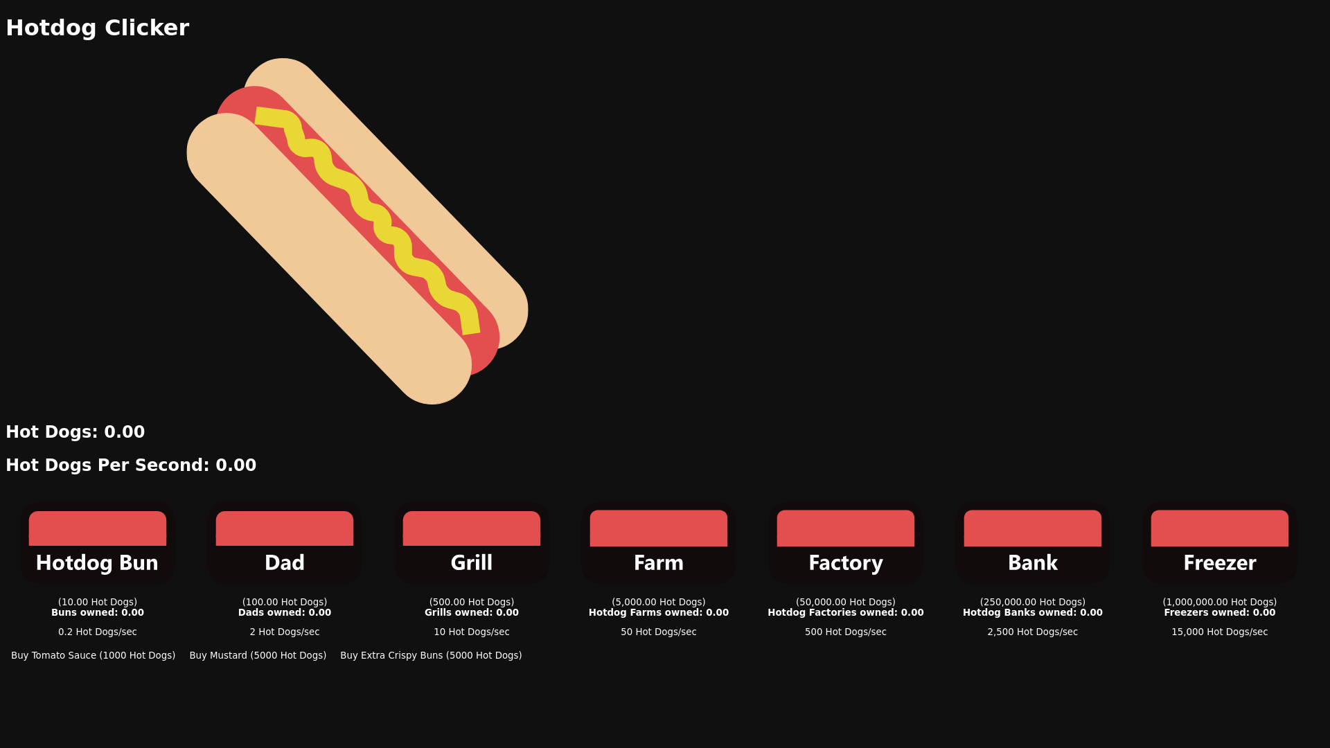 website screenshot of https://hotdog-clicker.pages.dev/