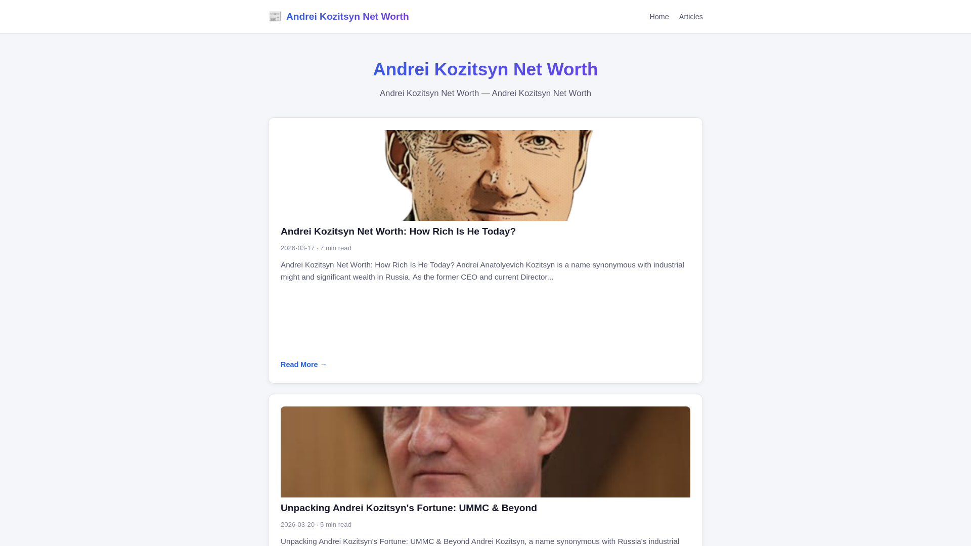 website screenshot of https://andrei-kozitsyn-net-worth.pages.dev/