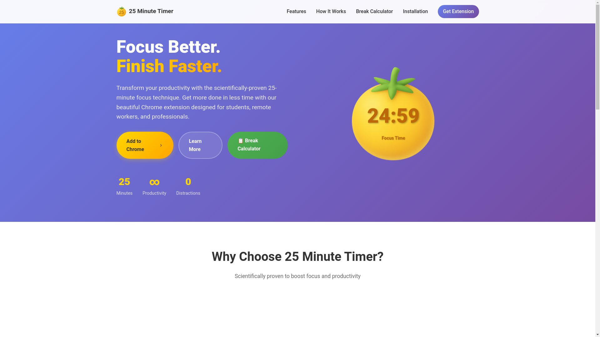 website screenshot of https://25-minute-timer-app.pages.dev/