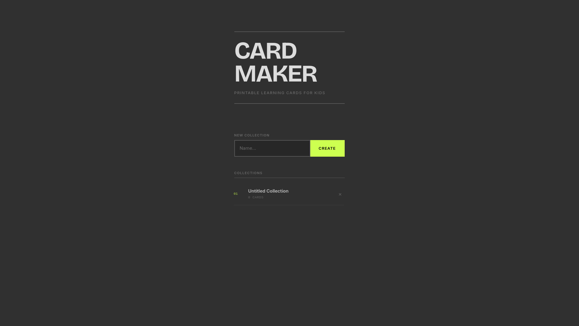 website screenshot of https://cardmaker-7nt.pages.dev/