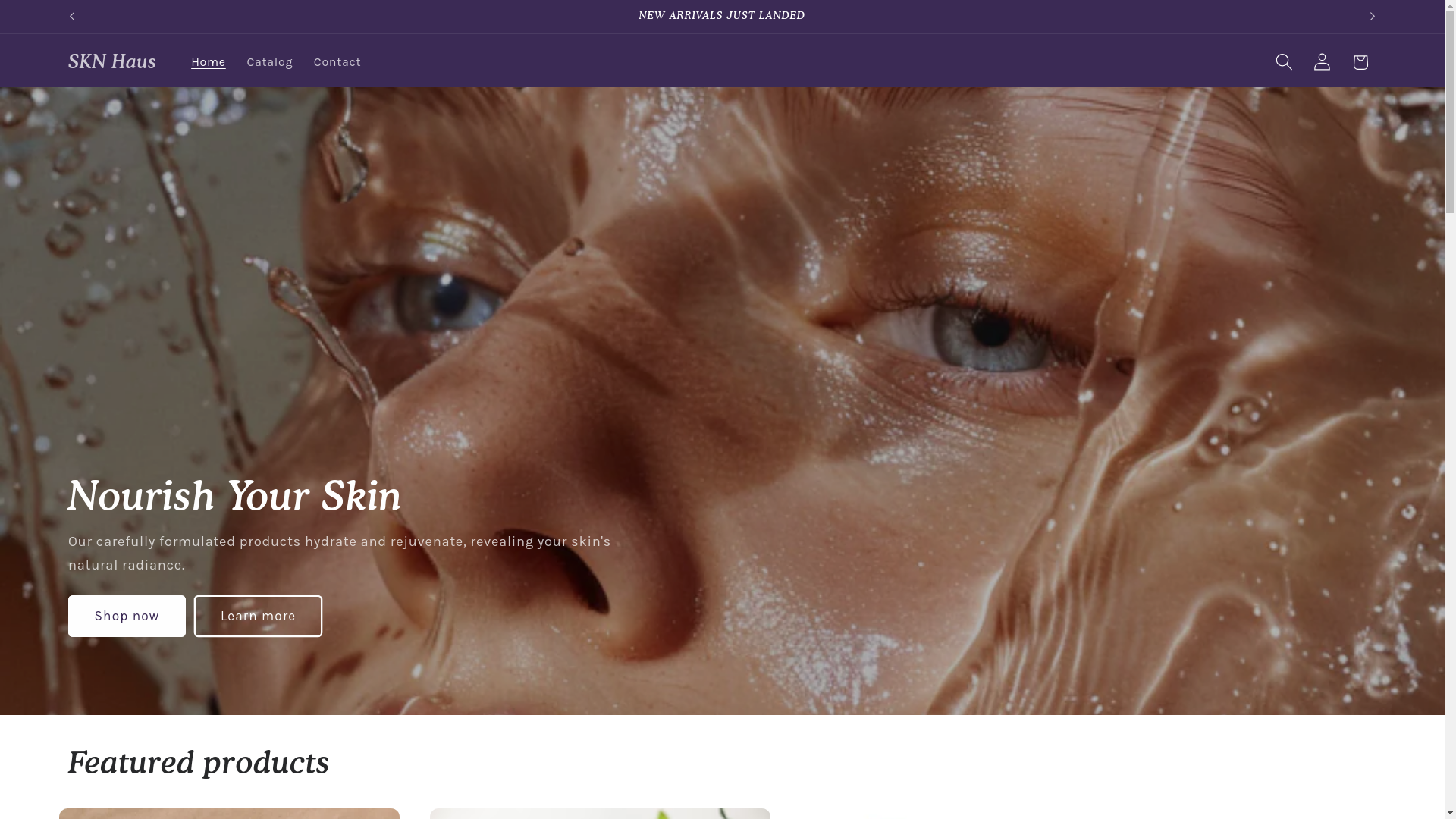 website screenshot of https://sknhaus.store/