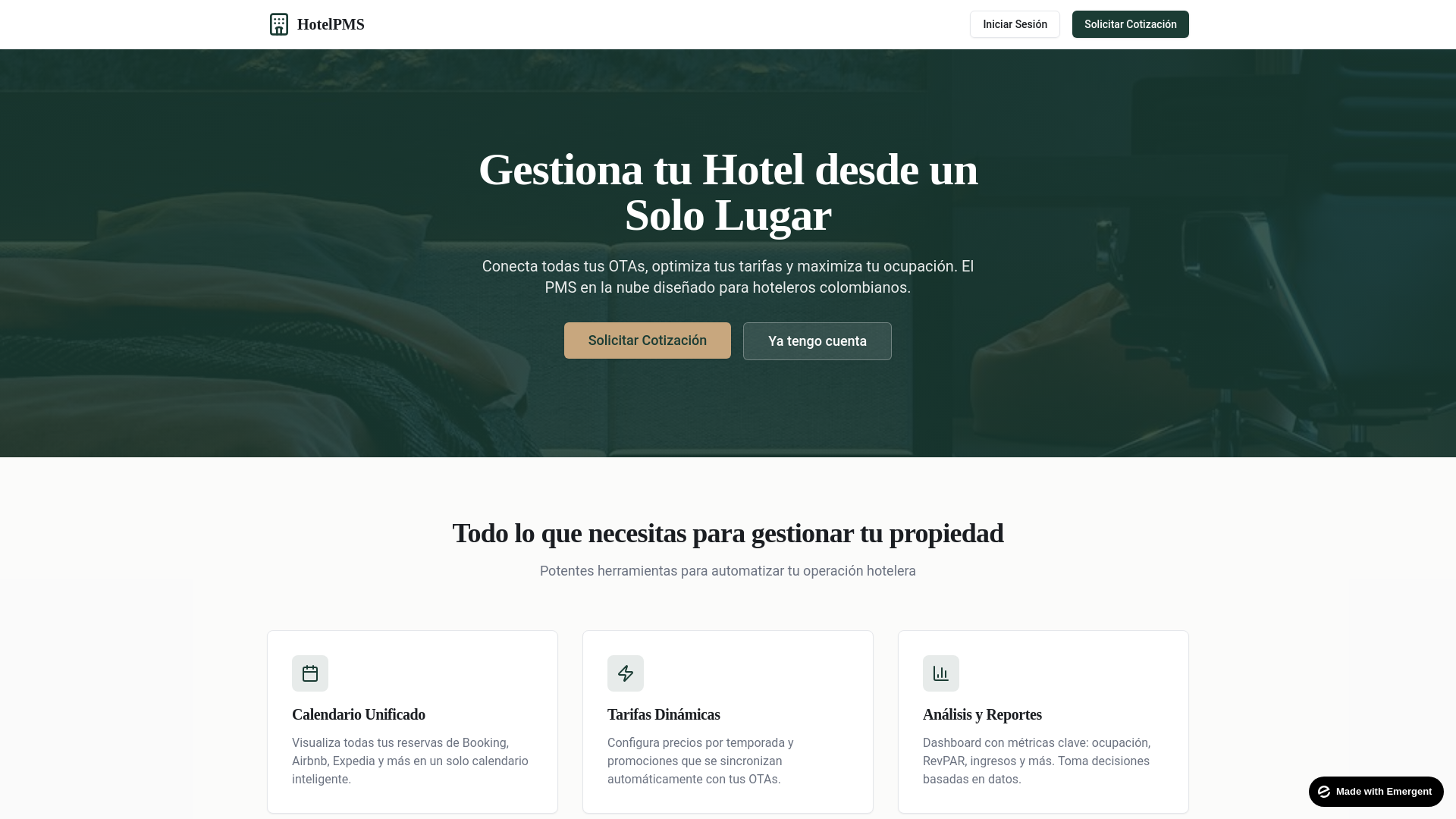 website screenshot of https://connectionadminhotel.com/