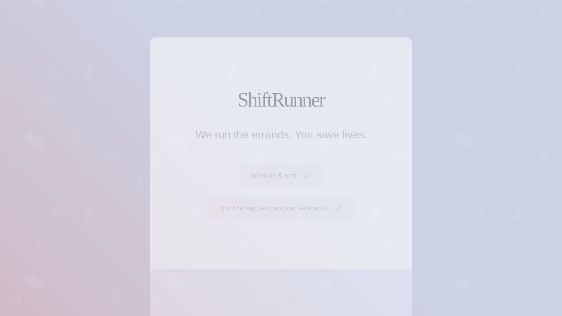 website screenshot of https://shiftrunner.run/