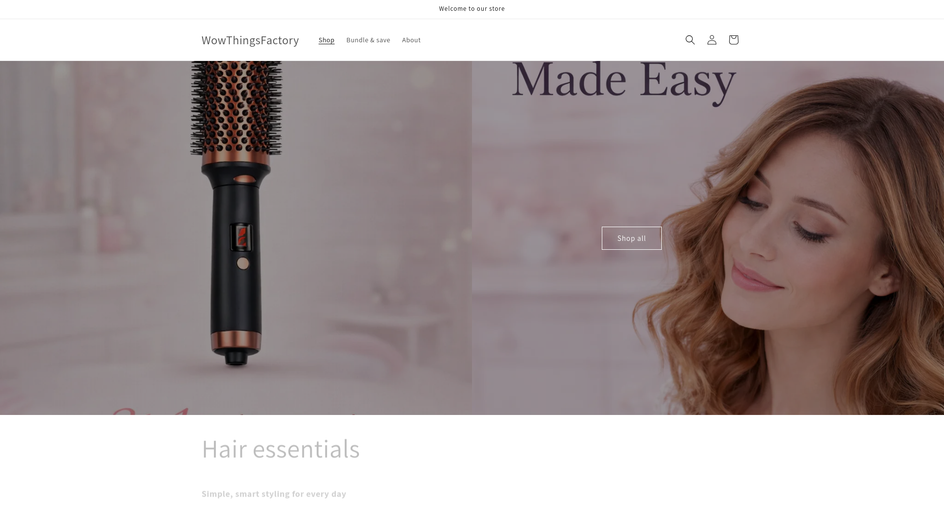 website screenshot of https://wowthingsfactory.com/