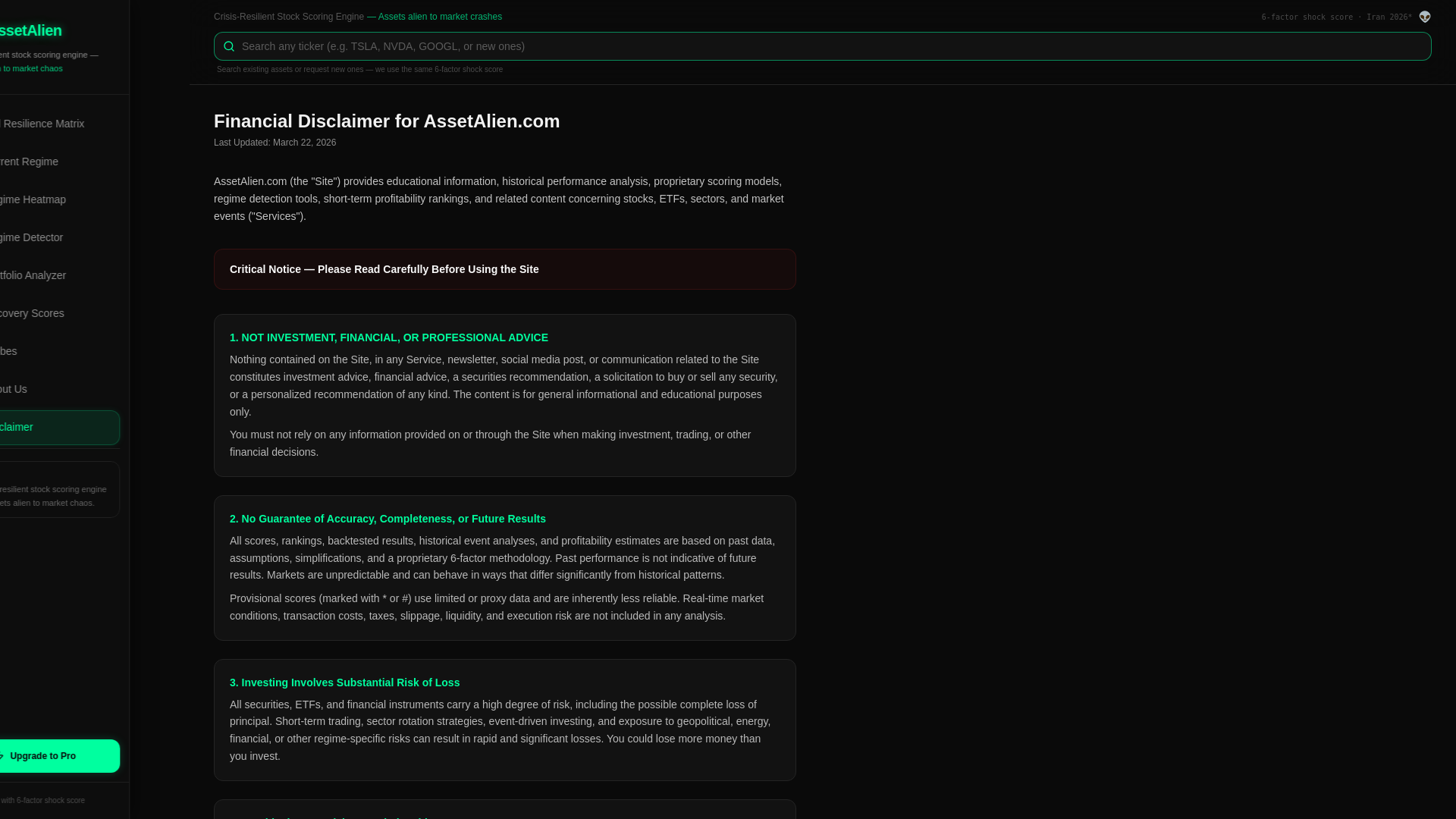 website screenshot of https://assetalien.io