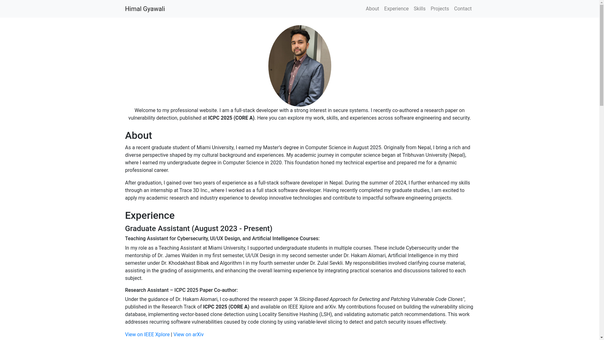 website screenshot of https://gyawalihimal.pages.dev/