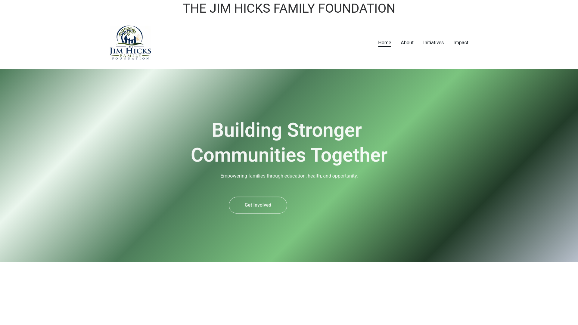 website screenshot of https://hicksfamfdn.com/