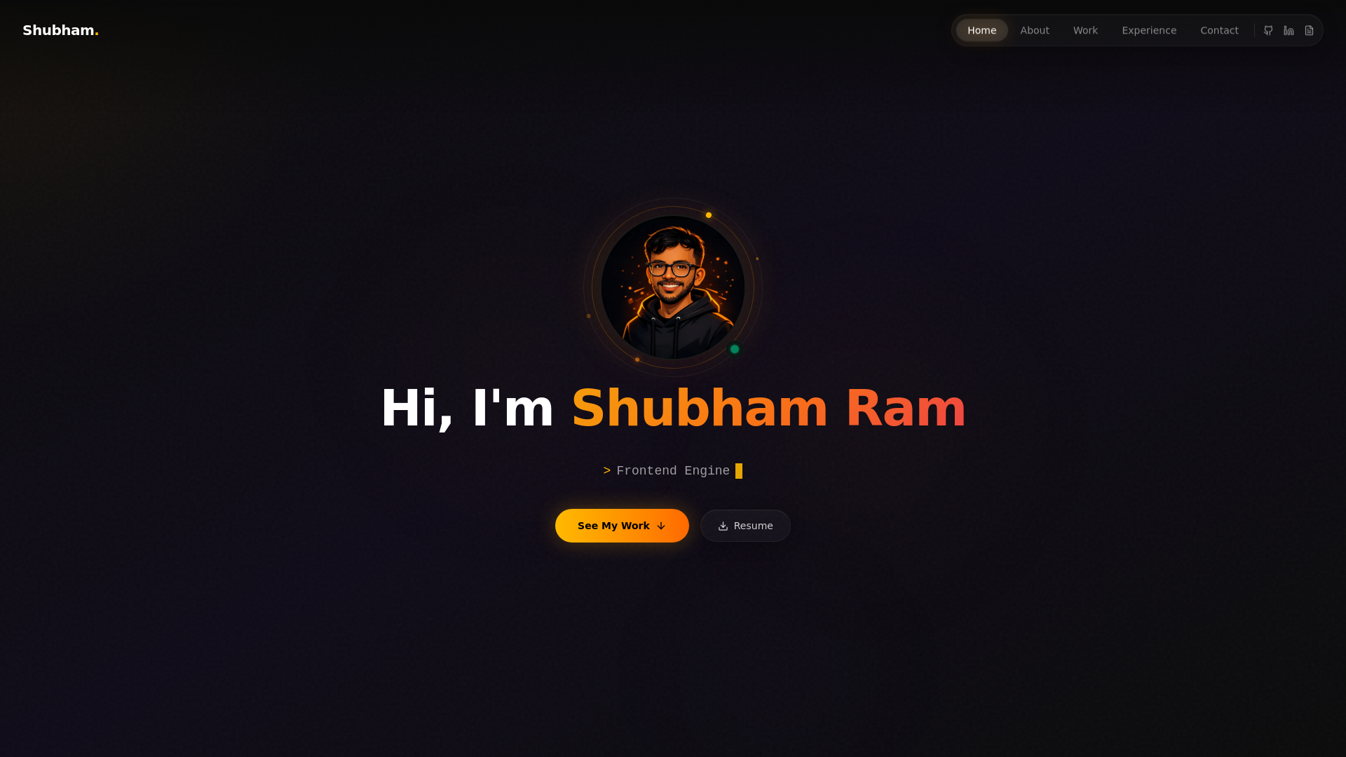 website screenshot of https://shubham-ram.com/