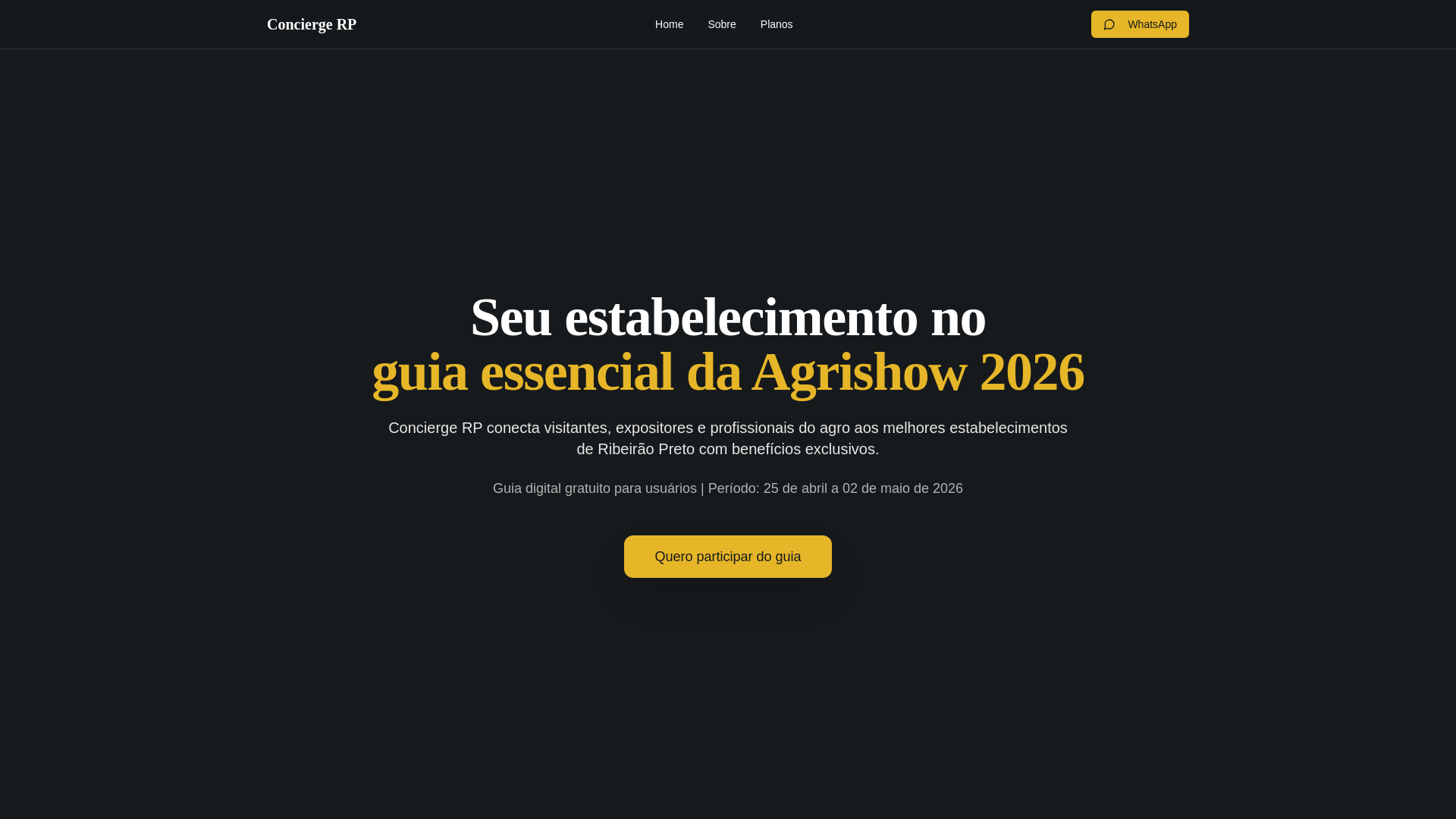 website screenshot of https://conciergerp.com.br/