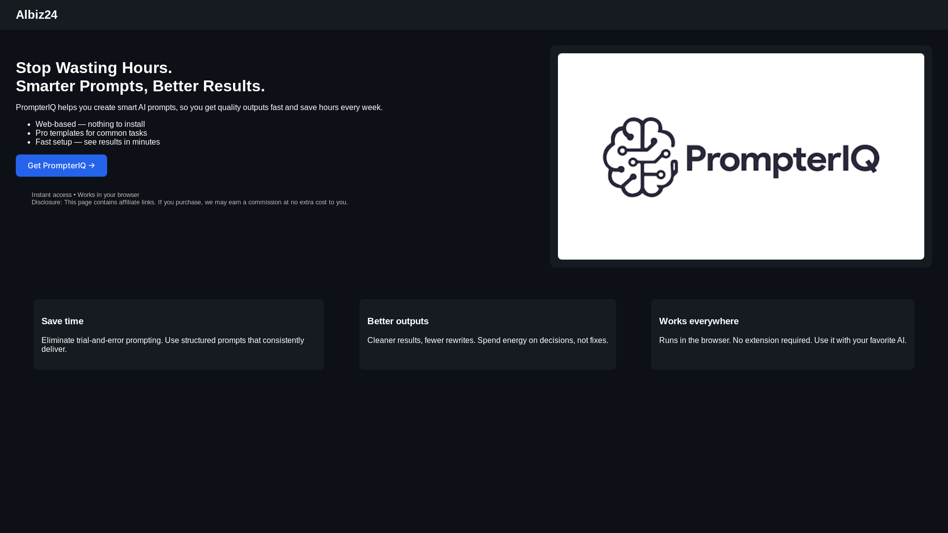 website screenshot of https://iqprompter.pages.dev/