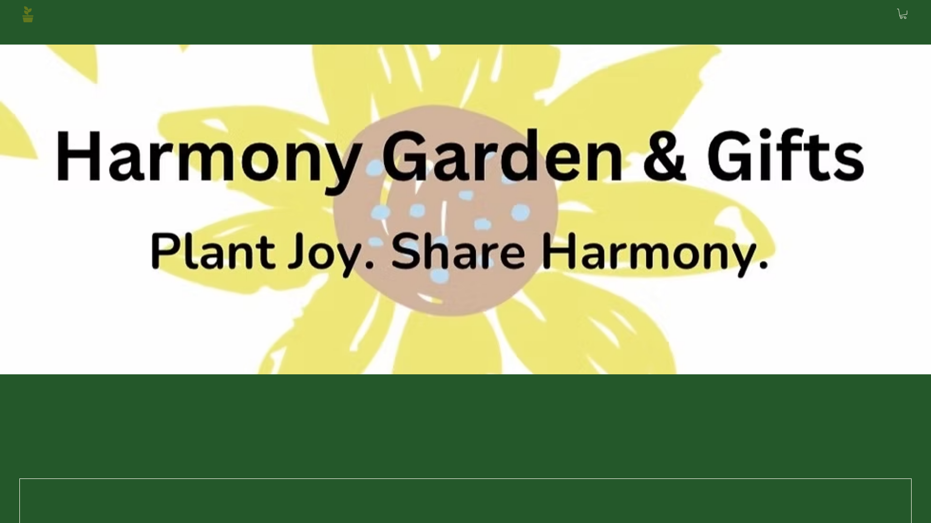 website screenshot of https://harmonygardengifts.net