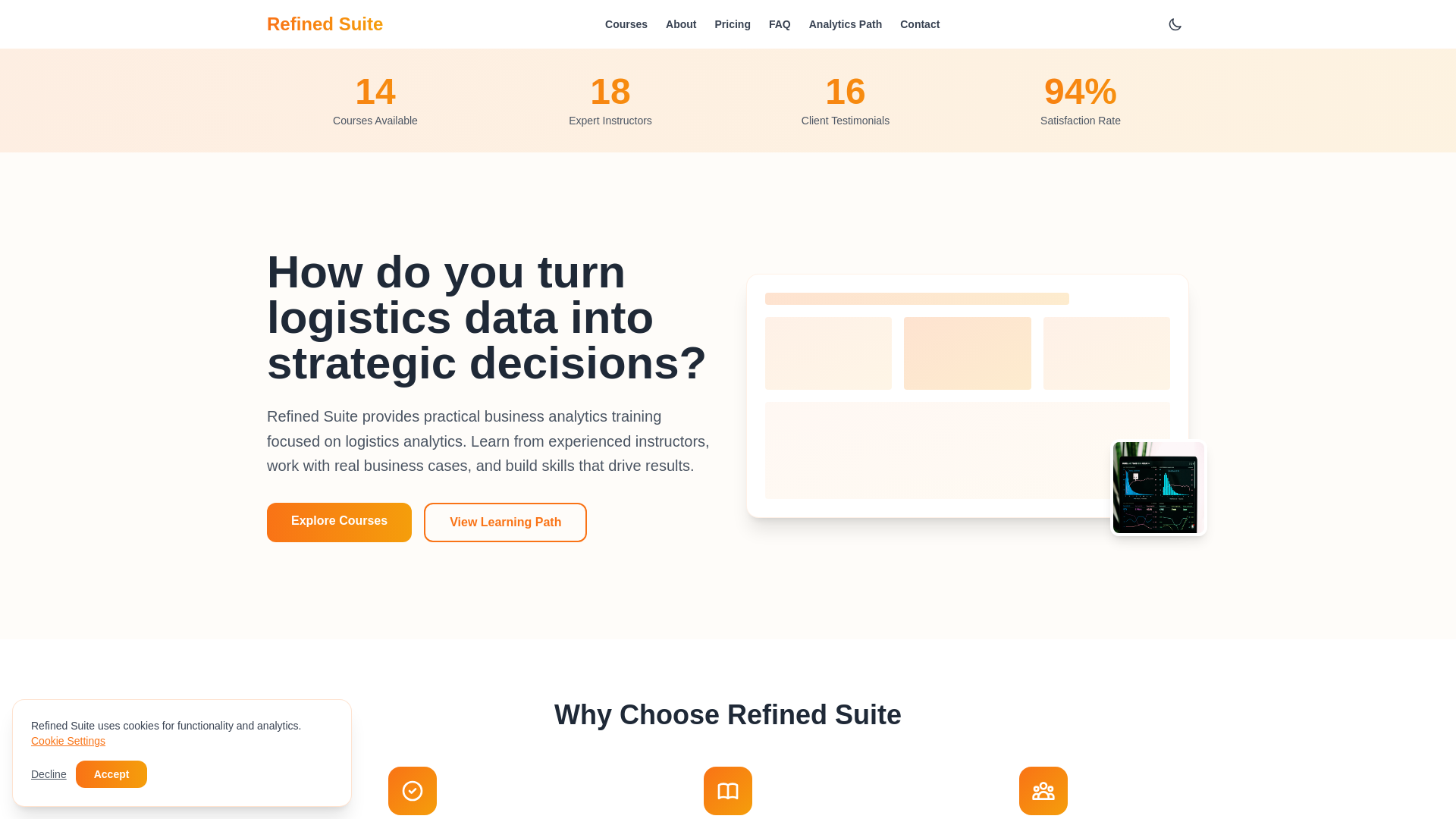 website screenshot of https://refined-suite.digital/