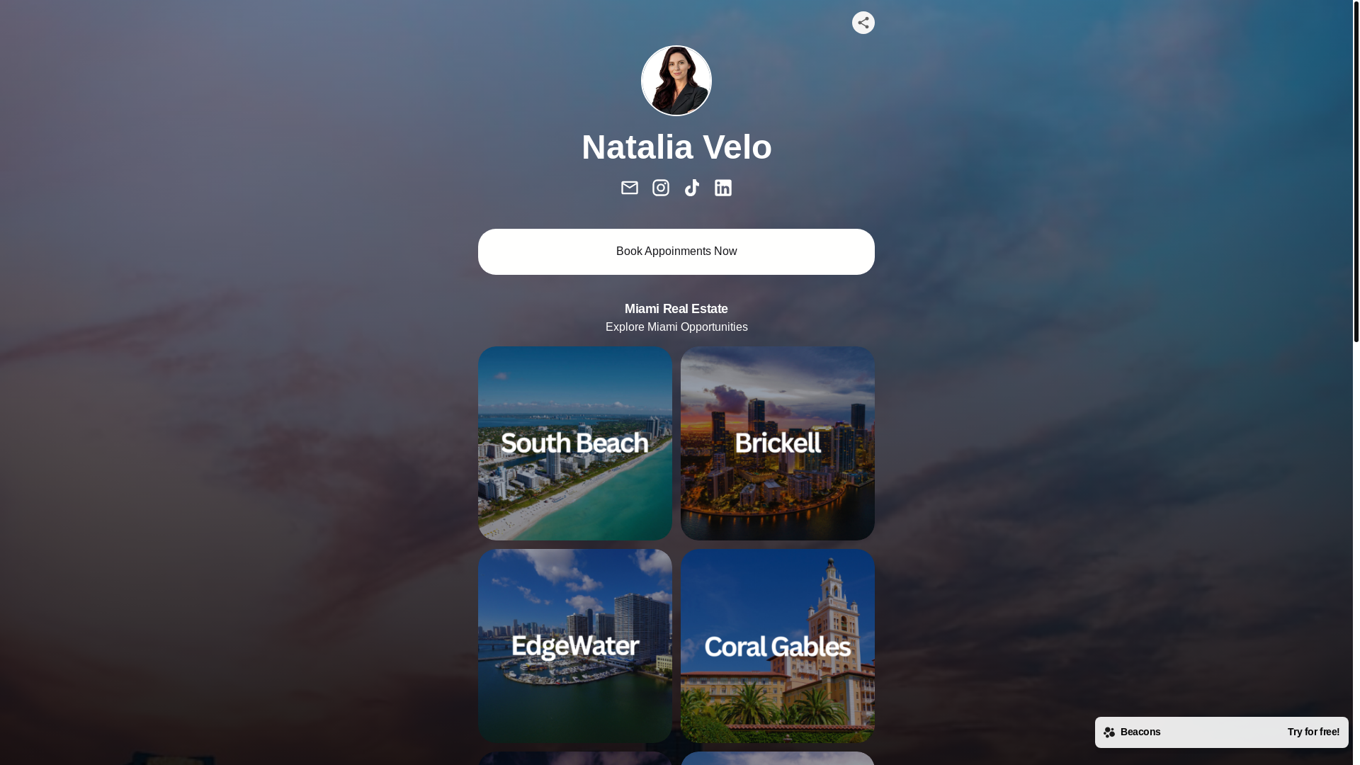 website screenshot of https://nataliavelo.com/