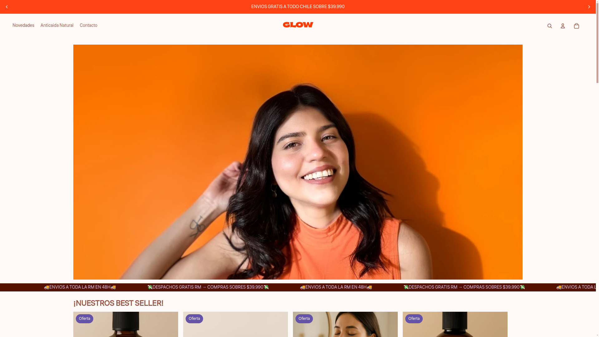 website screenshot of https://mariglow.cl/