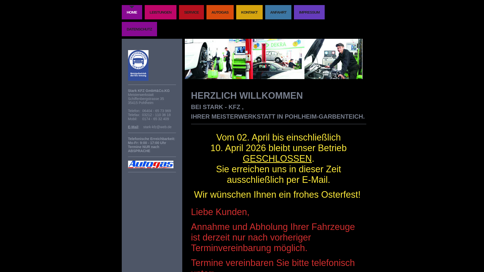 website screenshot of https://stark-kfzservice.de