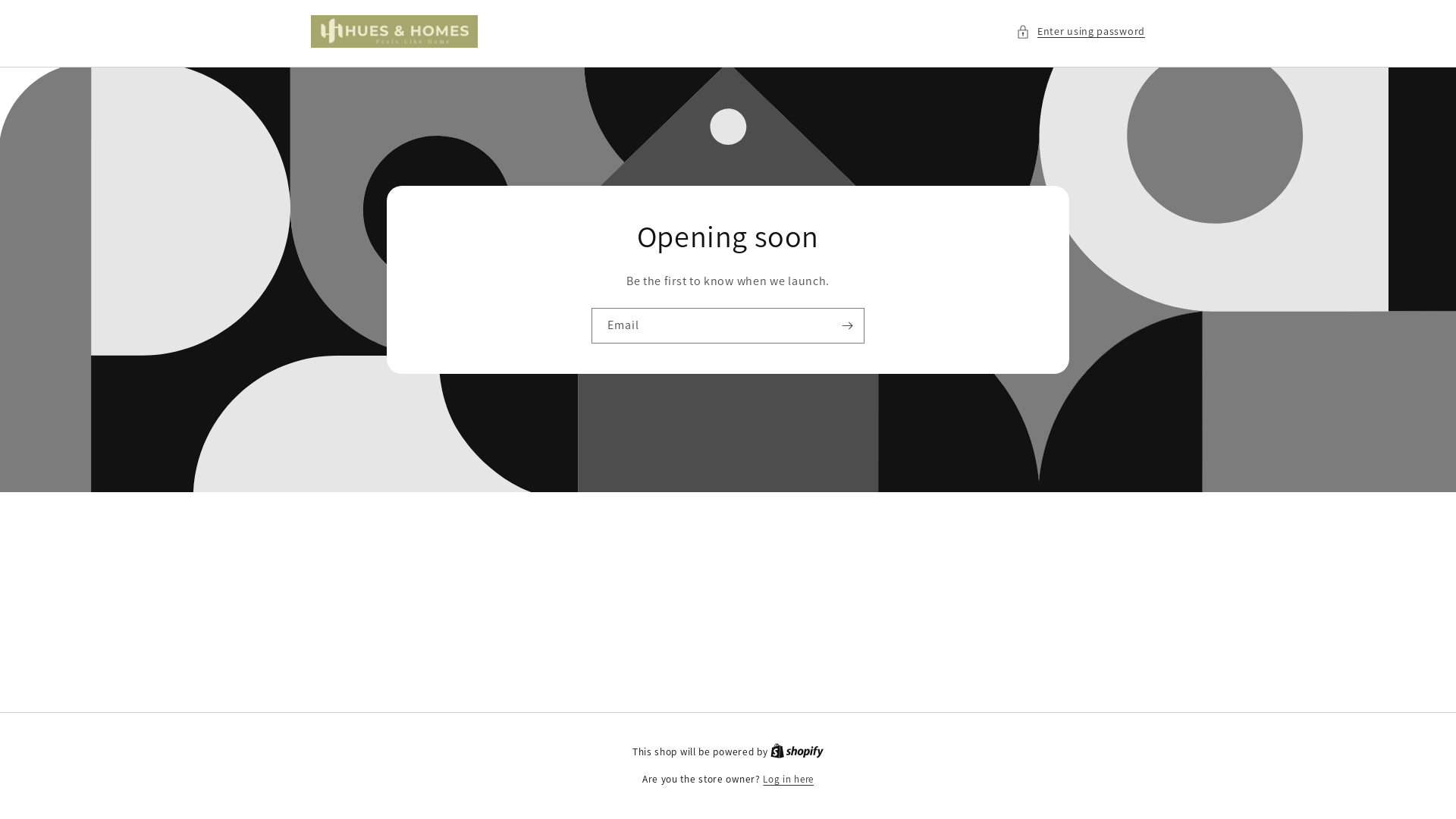 website screenshot of https://huesandhomes.store/