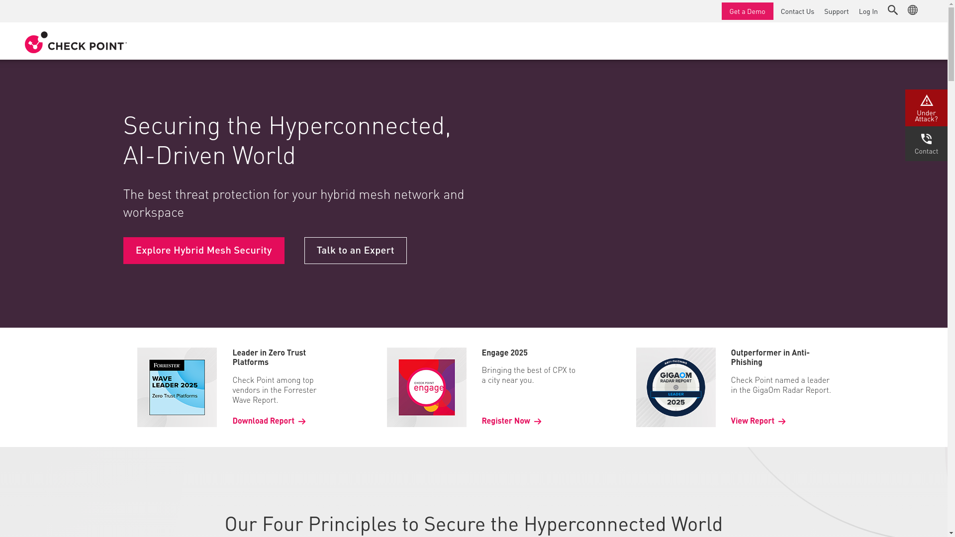 website screenshot of https://checkpoint.com