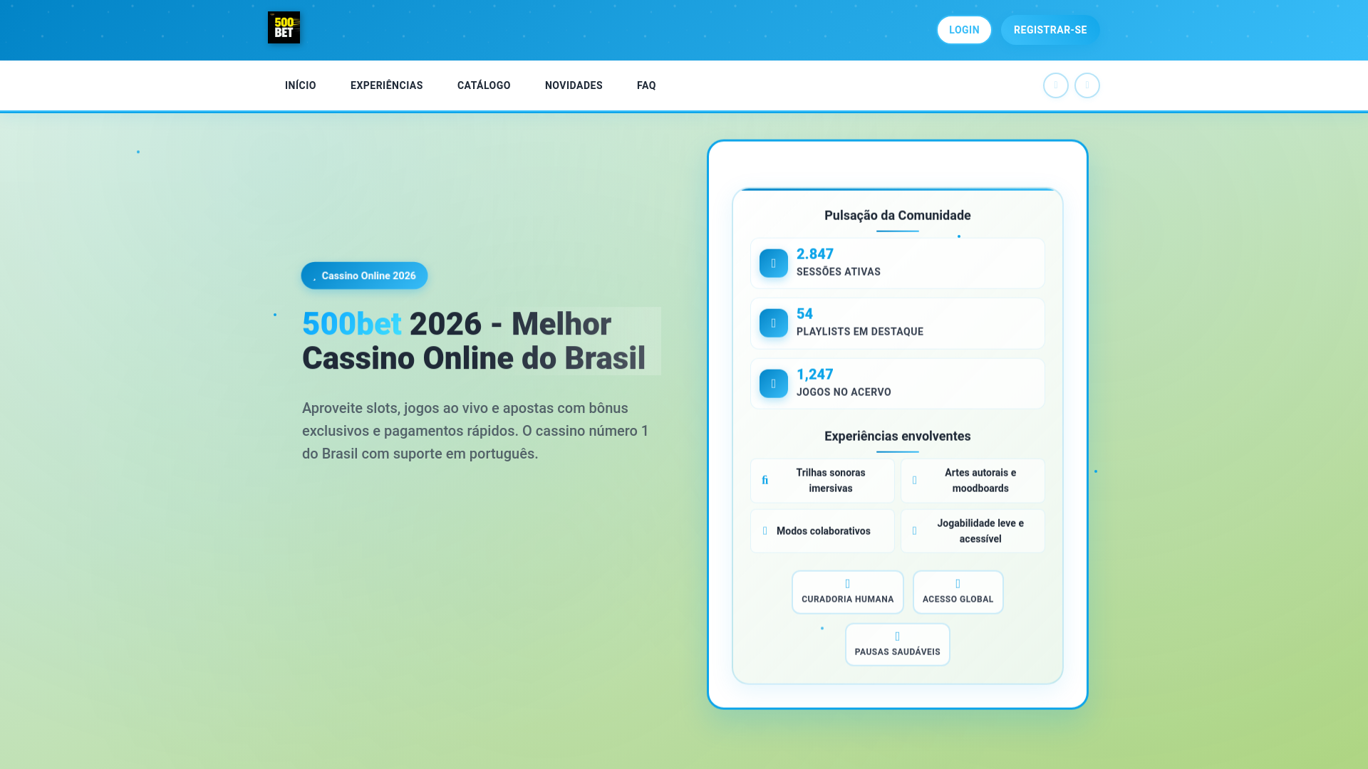 website screenshot of https://500bets1.com/