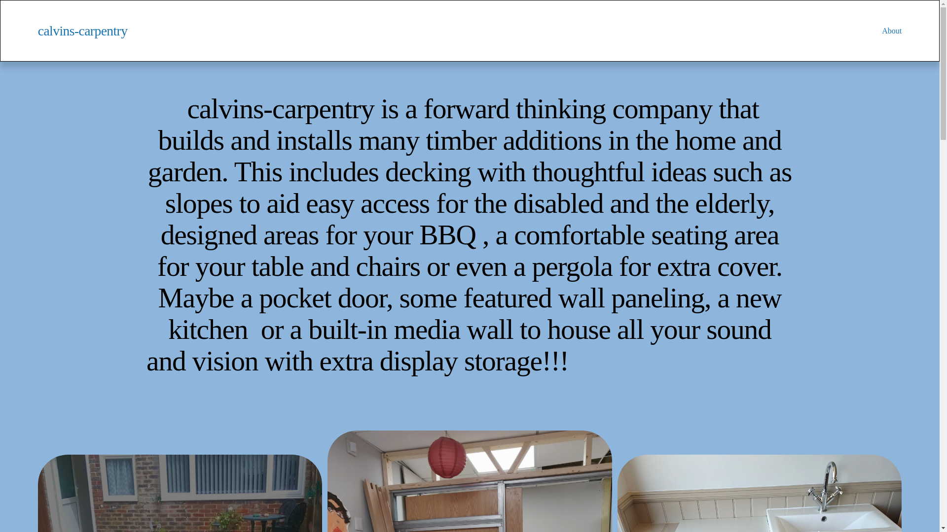 website screenshot of https://calvins-carpentry.co.uk/