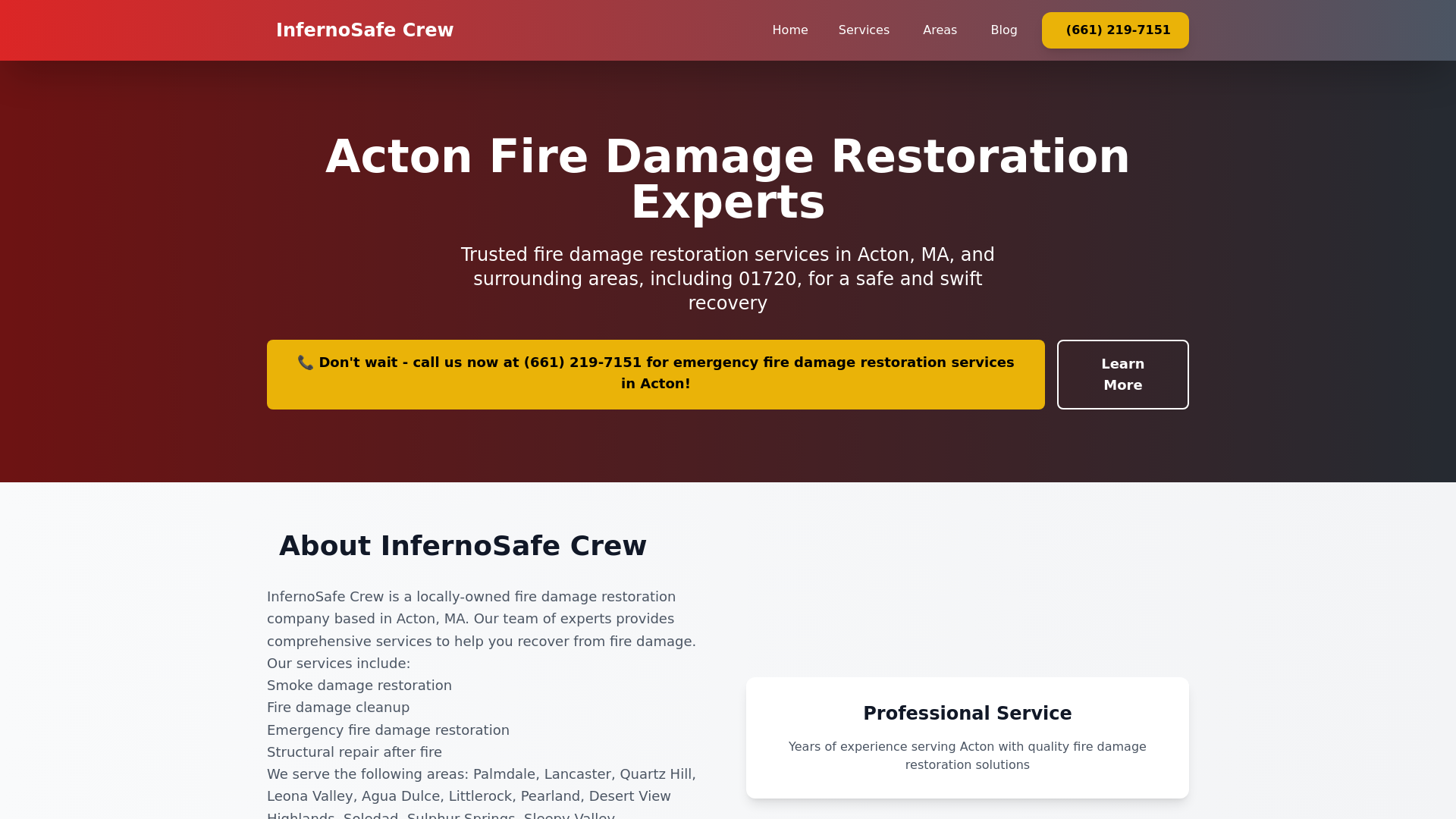 website screenshot of https://firedamagerestorationacton-ccw.pages.dev/