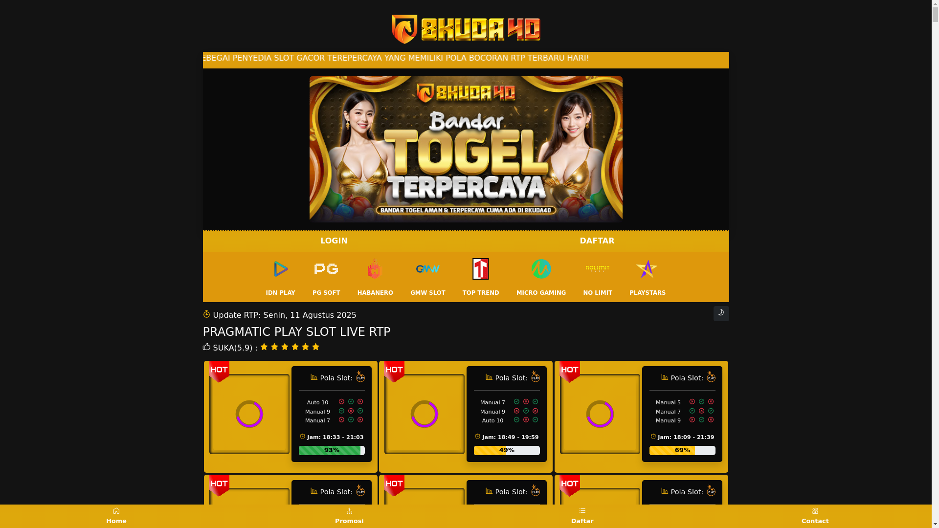 website screenshot of https://inirtpkuda.vip/