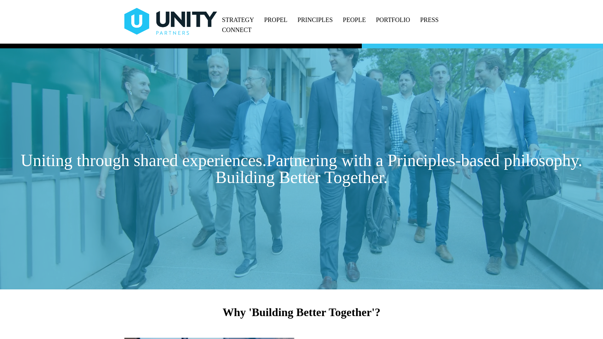 website screenshot of https://unitypartnersownership.com/