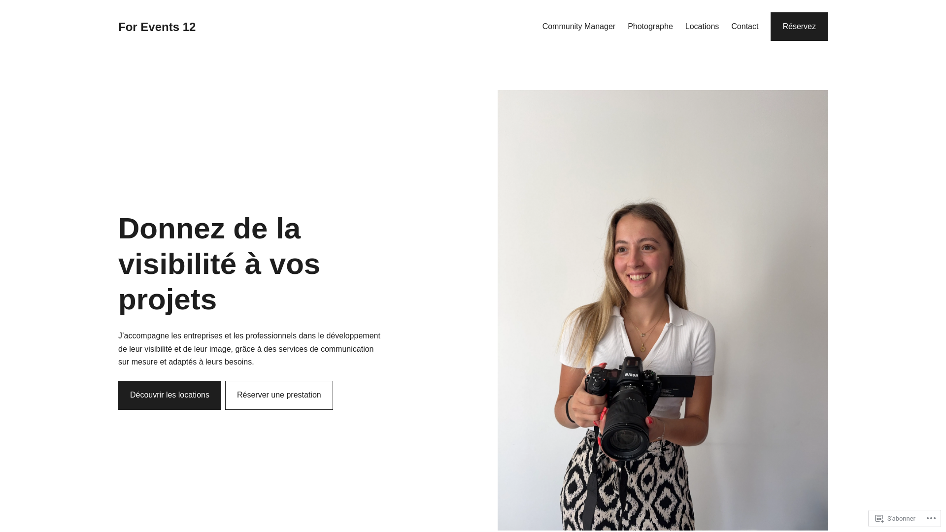 website screenshot of https://forevents12.com/